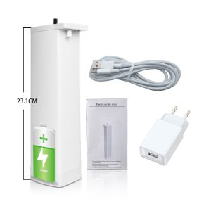 Электрокарниз телескопический/ раздвижной с двигателем с Zigbee управлением, с пультом, с батареей 4800mAh. Длина 1.8-3.0M